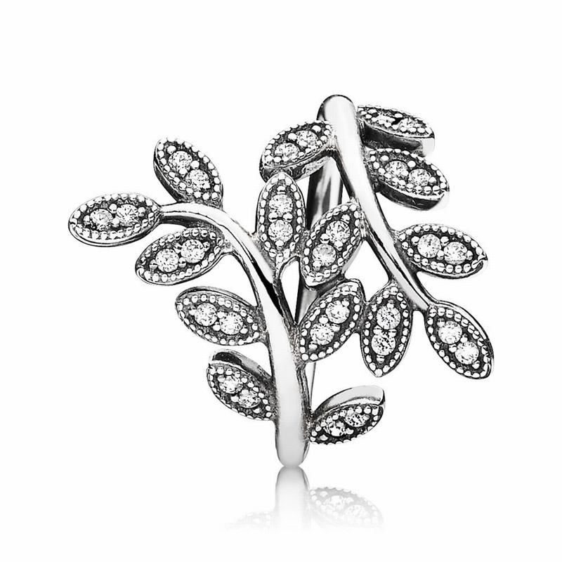 Pandora Sparkling Leaves Statement Ring Ireland - Sterling Silver/Cubic Zirconia - 319806FHZ